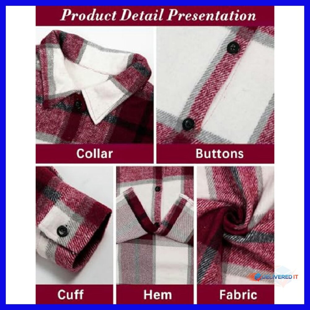 Soft Flannel Shacket Button-Down Blouse with Pock… - image 6